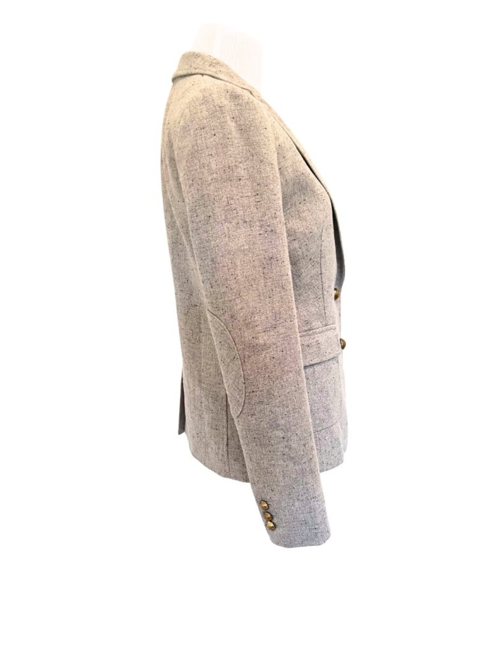 BR Tailored Speckled Gray Wool Blend Tweed Jacket - Picture 2 of 13
